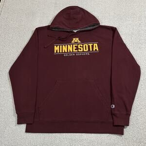 Minnesota Golden Gophers Hoodie Mens Large Maroon Champion Sweatshirt